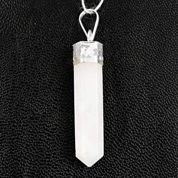 gemsmore:Natural White Quartz Meditation Reiki Healing Point Pendant gemsmore:Natural White Quartz Meditation Reiki Healing Point Pendant