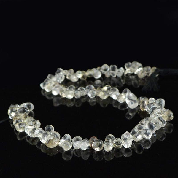 gemsmore:Natural White Quartz Untreated Beads Strand