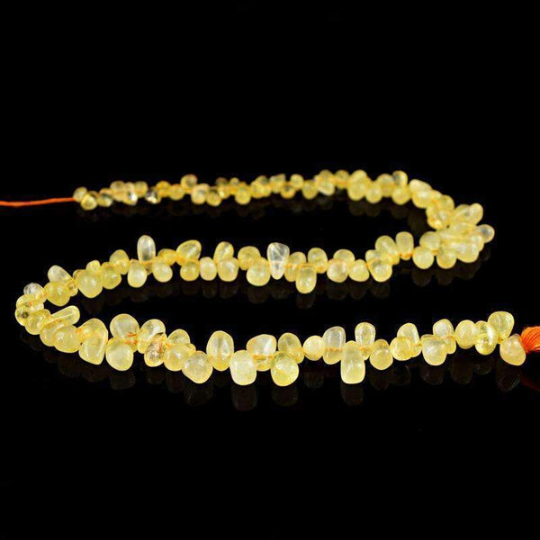 gemsmore:Natural Yellow Citrine Beads Strand - Untreated Drilled