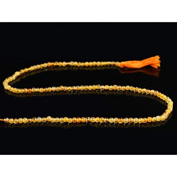 gemsmore:Natural Yellow Citrine Round Beads Strand