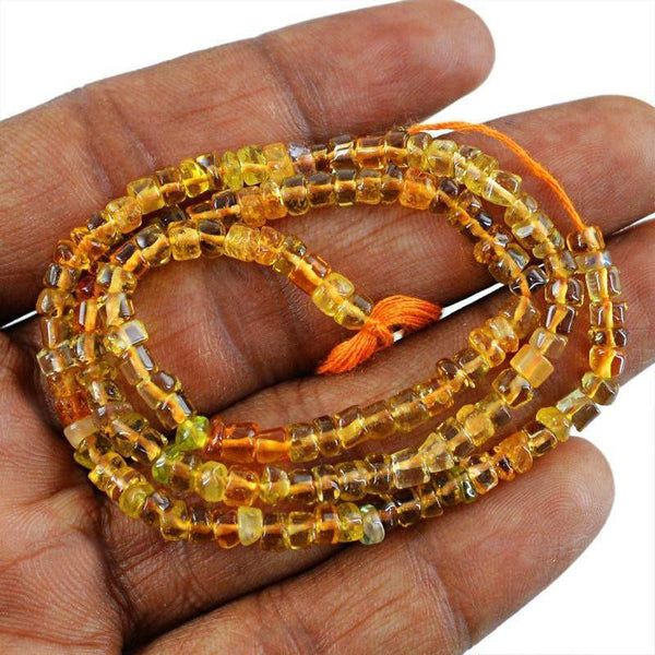 gemsmore:Natural Yellow Citrine Round Beads Strand