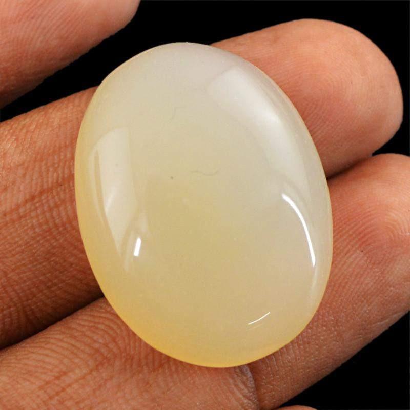 gemsmore:Natural Yellow Onyx Oval Shape Untreated Gemstone gemsmore:Natural Yellow Onyx Oval Shape Untreated Gemstone