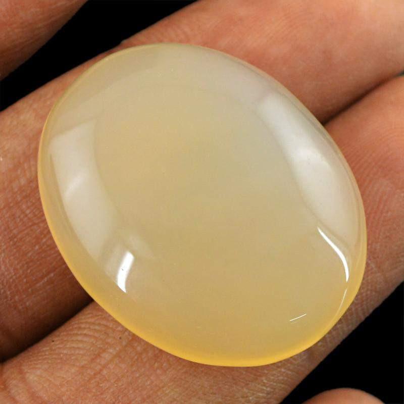gemsmore:Natural Yellow Onyx Oval Shape Untreated Gemstone gemsmore:Natural Yellow Onyx Oval Shape Untreated Gemstone