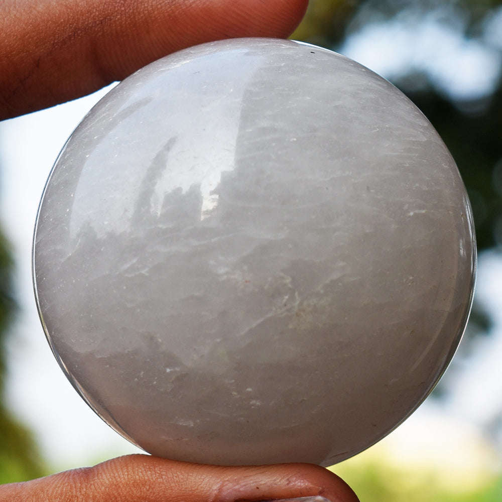 gemsmore:Natutal  White Quartz  Hand Carved  Healing  Crystal Sphere gemsmore:Natutal  White Quartz  Hand Carved  Healing  Crystal Sphere