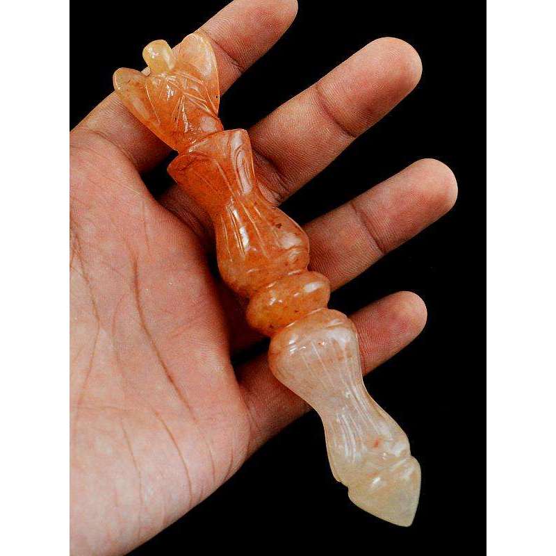 gemsmore:Orange Aventurine Carved Reiki Healing Angel Point (Stick) gemsmore:Orange Aventurine Carved Reiki Healing Angel Point (Stick)