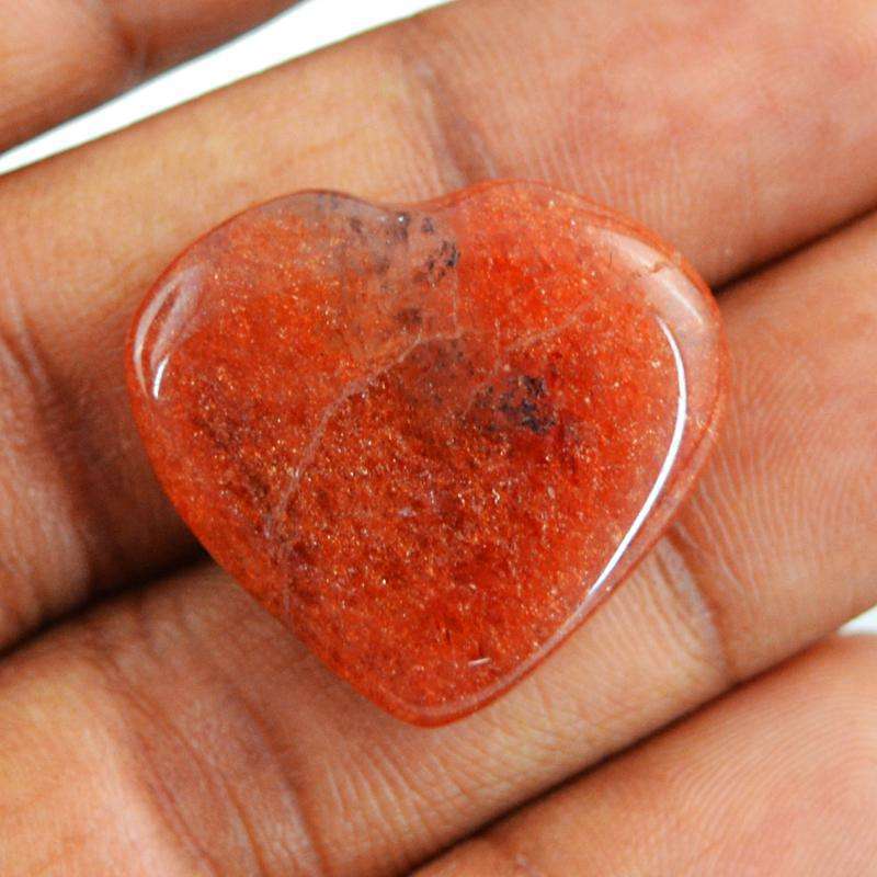 gemsmore:Orange Aventurine Gemstone Natural Heart Shape gemsmore:Orange Aventurine Gemstone Natural Heart Shape