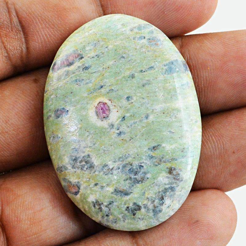 gemsmore:Oval Shape Natural Ruby Ziosite Gemstone gemsmore:Oval Shape Natural Ruby Ziosite Gemstone