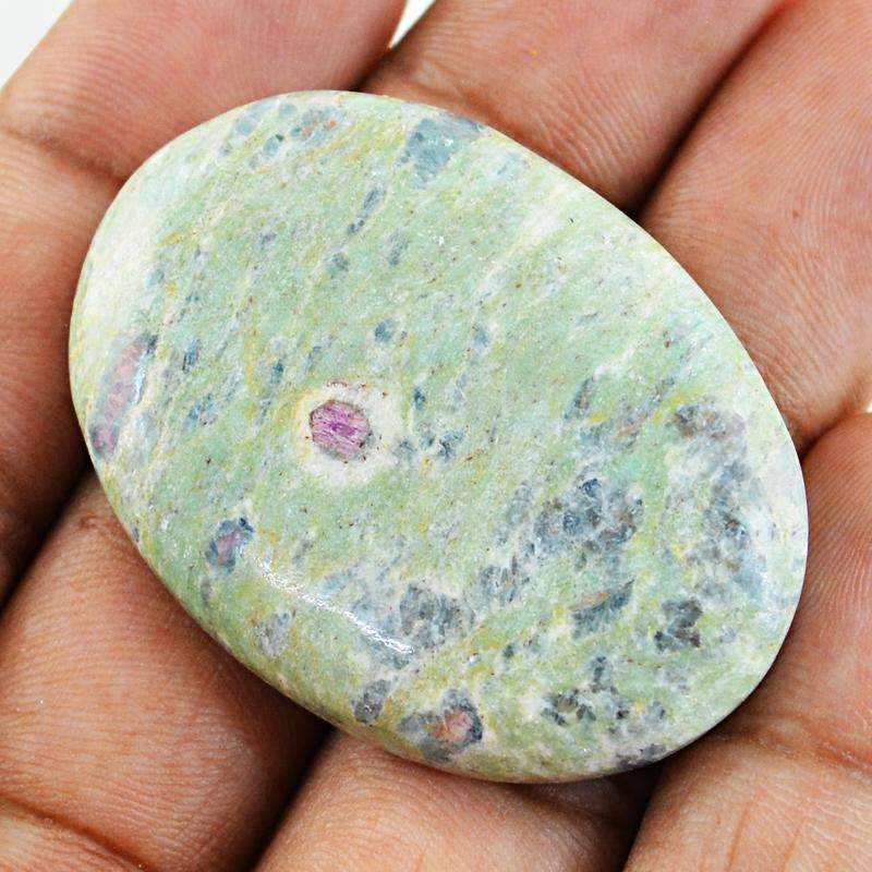 gemsmore:Oval Shape Natural Ruby Ziosite Gemstone gemsmore:Oval Shape Natural Ruby Ziosite Gemstone