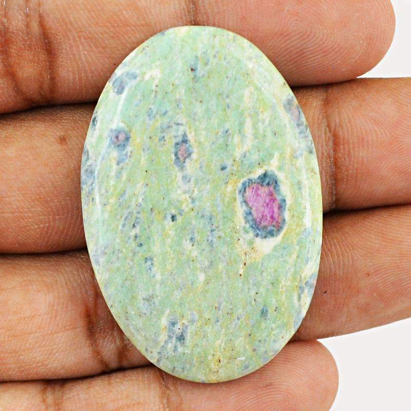 gemsmore:Oval Shape Ruby Ziosite Gemstone Natural Untreated gemsmore:Oval Shape Ruby Ziosite Gemstone Natural Untreated