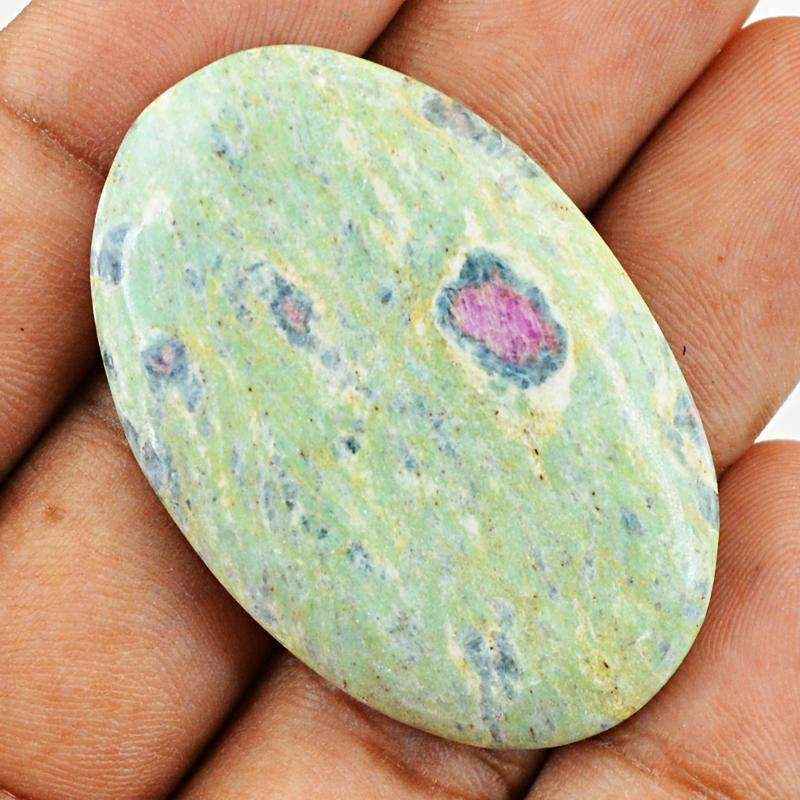 gemsmore:Oval Shape Ruby Ziosite Gemstone Natural Untreated gemsmore:Oval Shape Ruby Ziosite Gemstone Natural Untreated