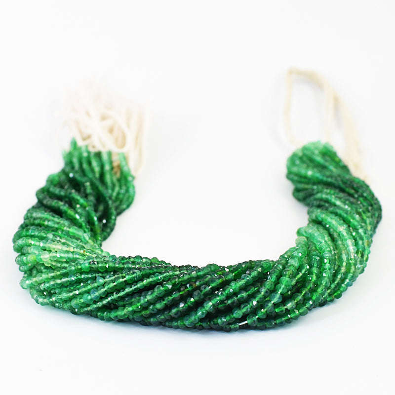 gemsmore:pc 3-4mm Faceted Green Fluorite Drilled Beads Strand 13 inches gemsmore:pc 3-4mm Faceted Green Fluorite Drilled Beads Strand 13 inches