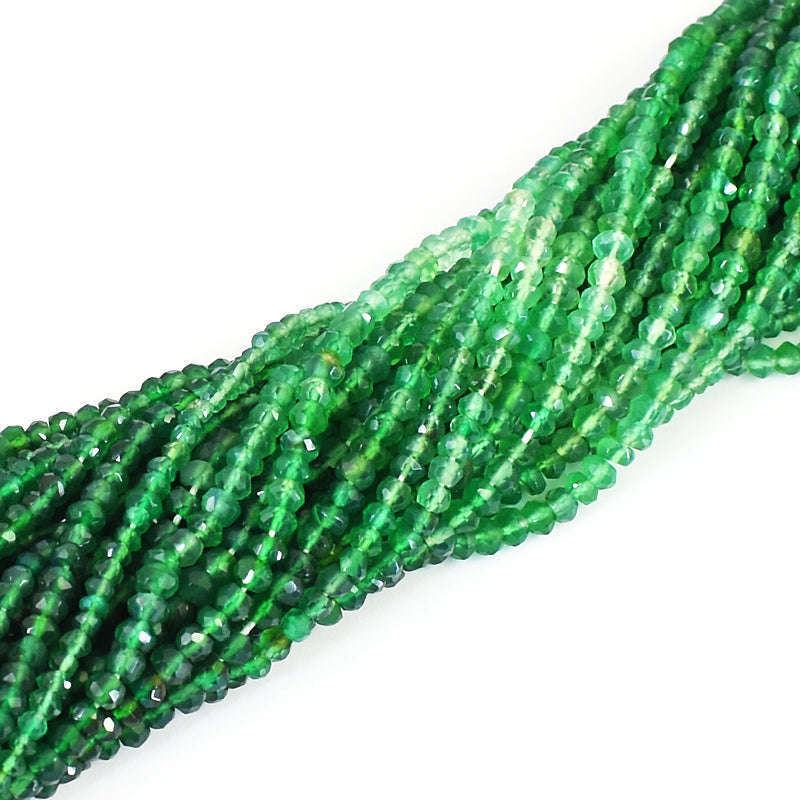 gemsmore:pc 3-4mm Faceted Green Fluorite Drilled Beads Strand 13 inches gemsmore:pc 3-4mm Faceted Green Fluorite Drilled Beads Strand 13 inches