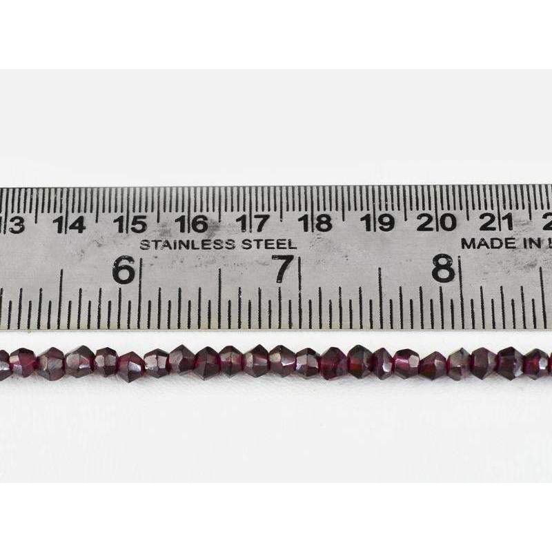 gemsmore:Red Garnet Drilled Beads Strand - Natural Round Shape Faceted gemsmore:Red Garnet Drilled Beads Strand - Natural Round Shape Faceted
