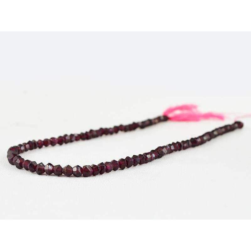 gemsmore:Red Garnet Drilled Beads Strand - Natural Round Shape Faceted gemsmore:Red Garnet Drilled Beads Strand - Natural Round Shape Faceted