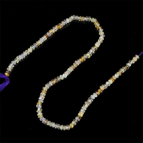 gemsmore:Round Shape Ametrine Beads Strand Natural Faceted Drilled