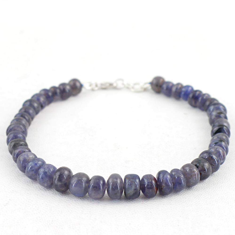gemsmore:Round Shape Blue Tanzanite Bracelet Natural Untreated Beads gemsmore:Round Shape Blue Tanzanite Bracelet Natural Untreated Beads