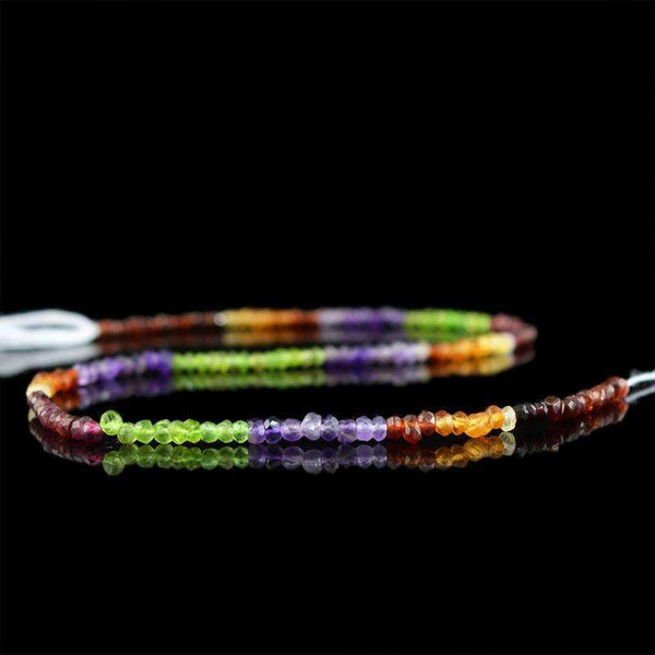 gemsmore:Round Shape Multicolor Multi Gemstone Beads Strand Natural Faceted Drilled