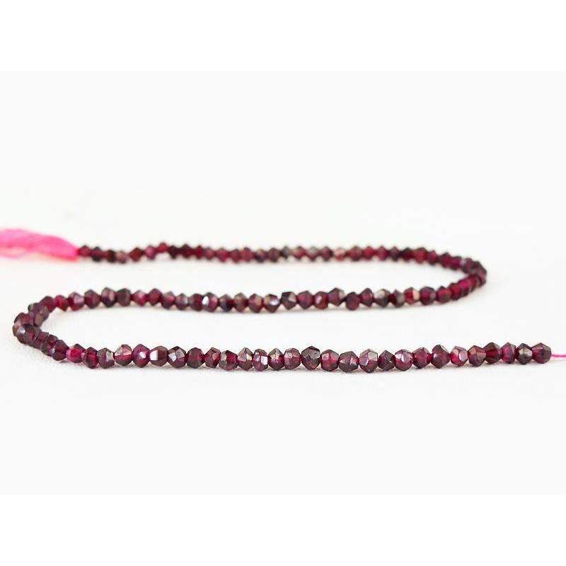 gemsmore:Round Shape Red Garnet Beads Strand Natural Faceted Drilled gemsmore:Round Shape Red Garnet Beads Strand Natural Faceted Drilled