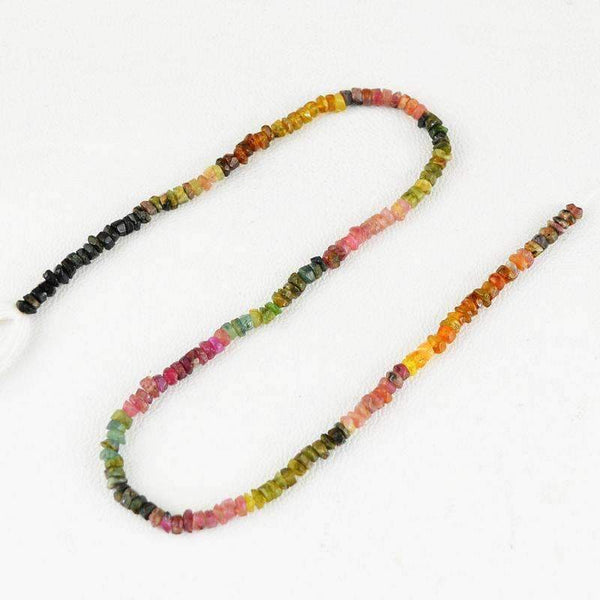gemsmore:Round Shape Watermelon Tourmaline Beads Strand Natural Faceted Drilled