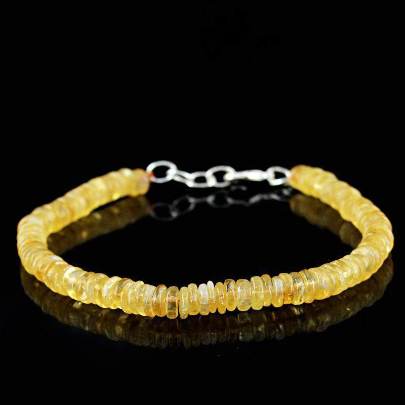 gemsmore:Round Shape Yellow Citrine Bracelet Natural Untreated Beads gemsmore:Round Shape Yellow Citrine Bracelet Natural Untreated Beads