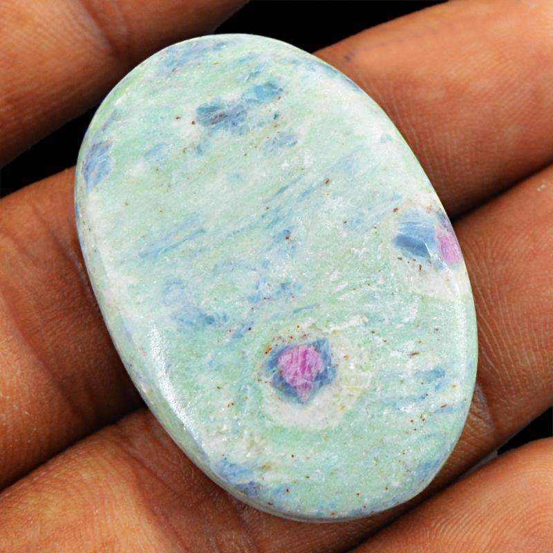 gemsmore:Ruby Ziosite Gemstone Natural Oval Shape gemsmore:Ruby Ziosite Gemstone Natural Oval Shape