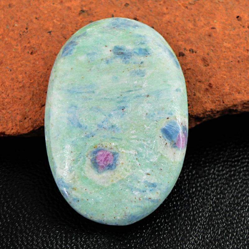 gemsmore:Ruby Ziosite Gemstone Natural Oval Shape gemsmore:Ruby Ziosite Gemstone Natural Oval Shape