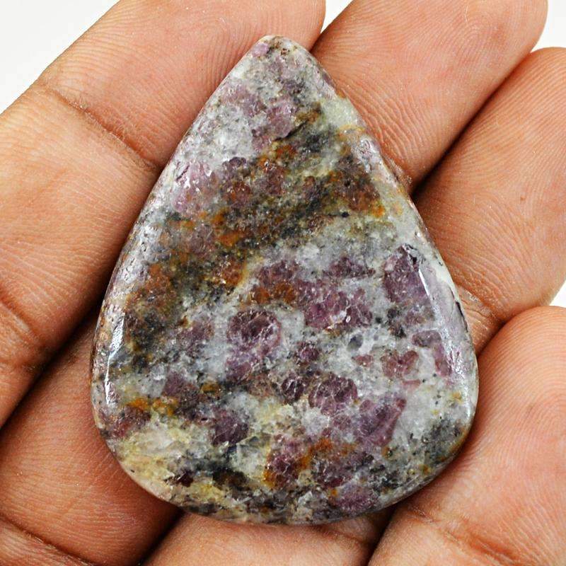 gemsmore:Ruby Ziosite Gemstone Natural Pear Shape gemsmore:Ruby Ziosite Gemstone Natural Pear Shape