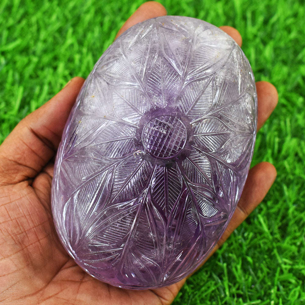 gemsmore:Stunning Amethyst Hand Carved Genuine Crystal Gemstone Carving Mughal Carved Gem gemsmore:Stunning Amethyst Hand Carved Genuine Crystal Gemstone Carving Mughal Carved Gem