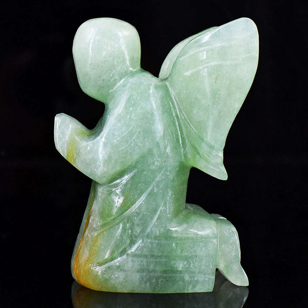 gemsmore:Stunning Aventurine Hand Carved Genuine Crystal Gemstone Carving Praying Angel gemsmore:Stunning Aventurine Hand Carved Genuine Crystal Gemstone Carving Praying Angel