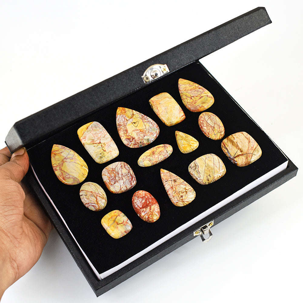 gemsmore:Stunning Canyon Jasper Untreated Gemstone Cabochon Lot gemsmore:Stunning Canyon Jasper Untreated Gemstone Cabochon Lot