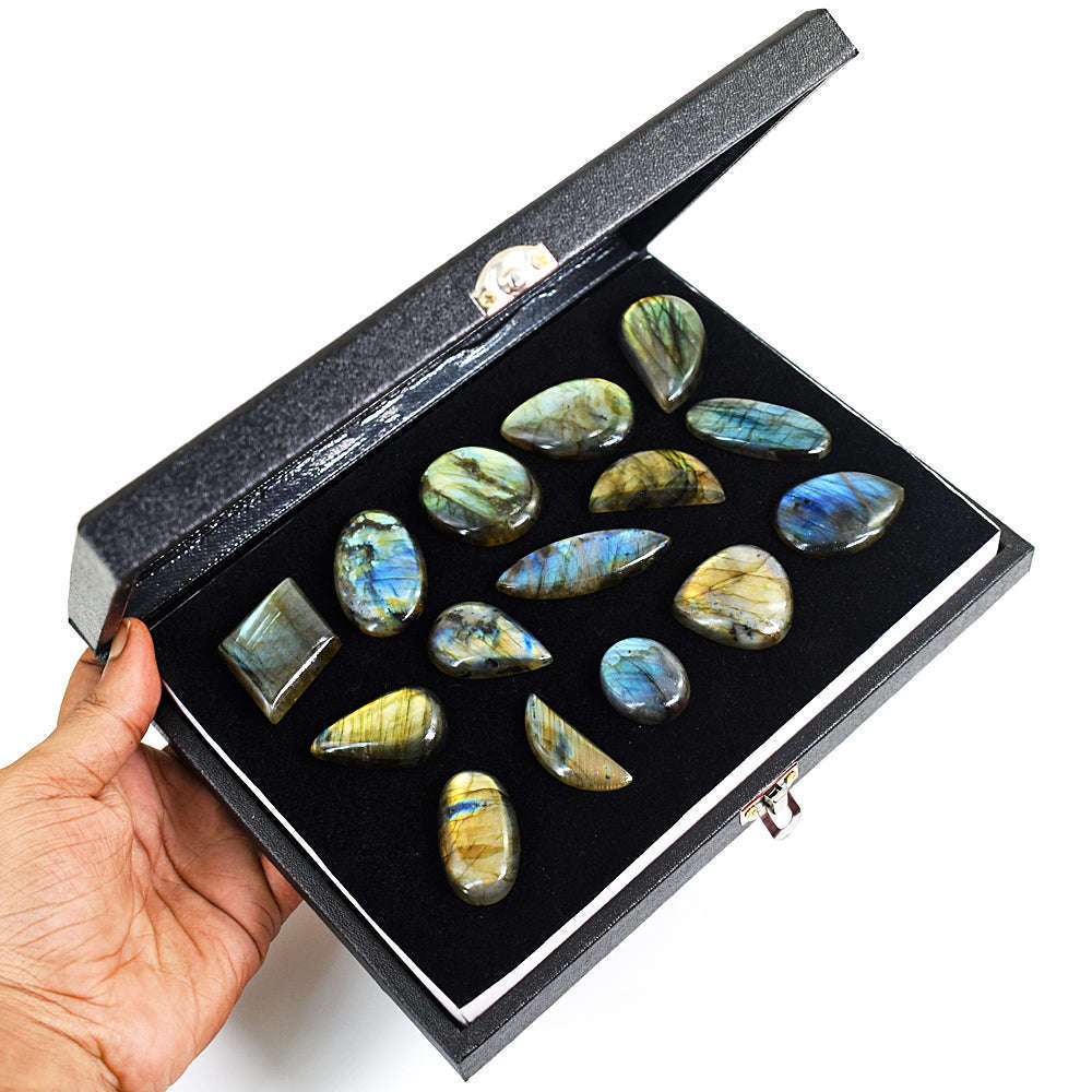 gemsmore:Stunning Labradorite Untreated Gemstone Cabochon Lot gemsmore:Stunning Labradorite Untreated Gemstone Cabochon Lot