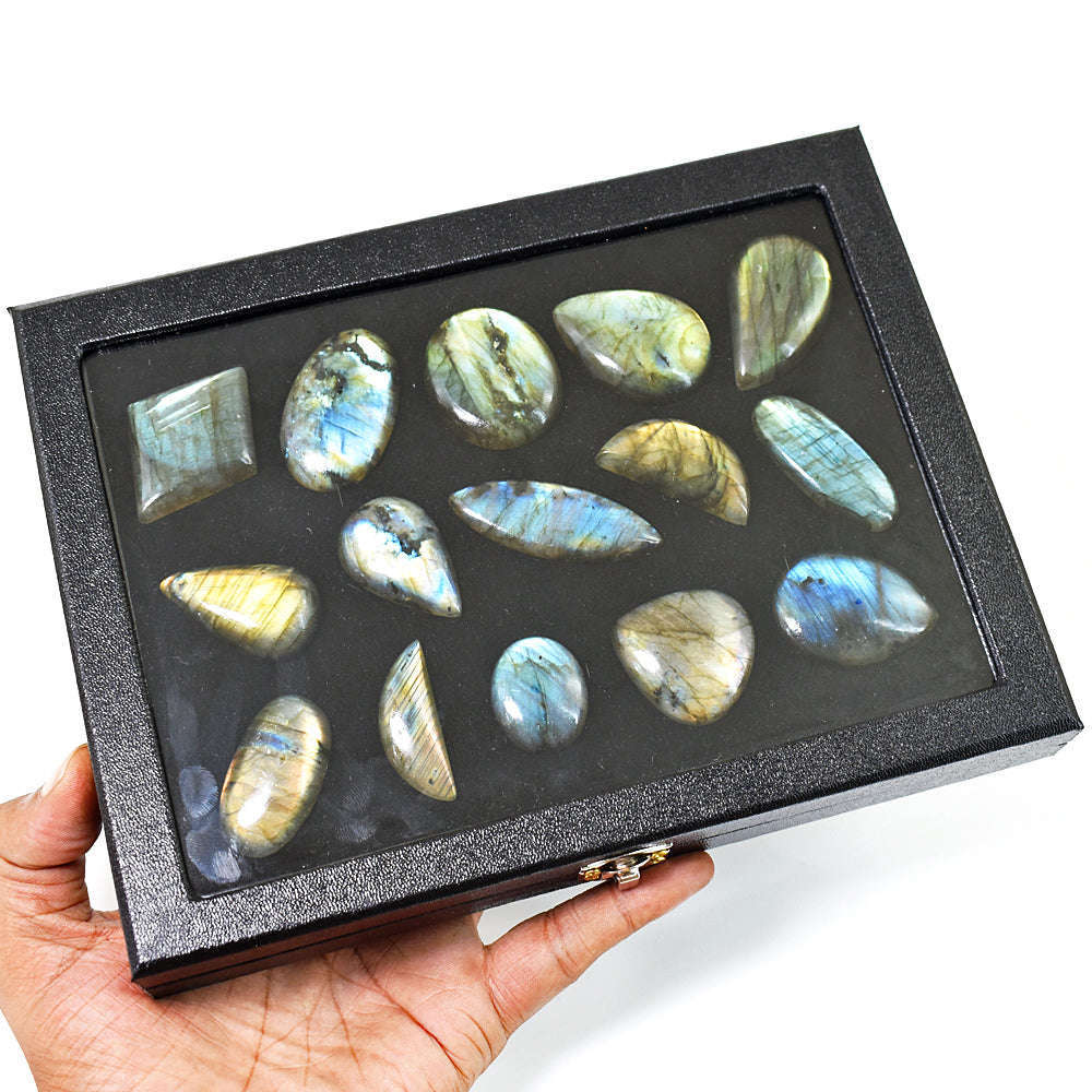 gemsmore:Stunning Labradorite Untreated Gemstone Cabochon Lot gemsmore:Stunning Labradorite Untreated Gemstone Cabochon Lot
