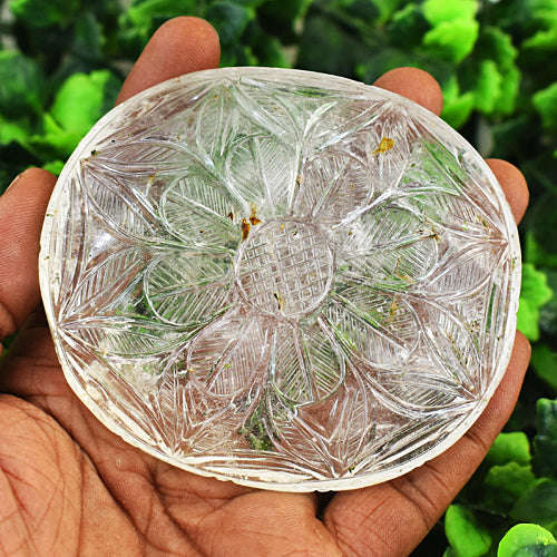 gemsmore:Stunning White Quartz Hand Carved Genuine Crystal Gemstone Carving Mughal Carved Gem gemsmore:Stunning White Quartz Hand Carved Genuine Crystal Gemstone Carving Mughal Carved Gem