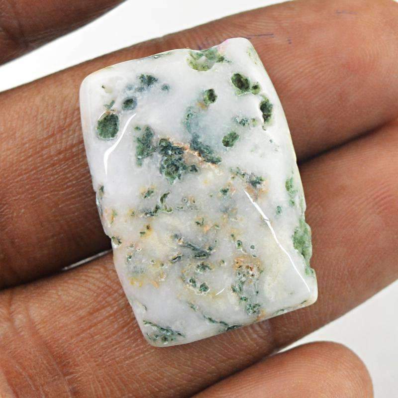 gemsmore:Tree Agate Gemstone Natural Rectangular Shape gemsmore:Tree Agate Gemstone Natural Rectangular Shape