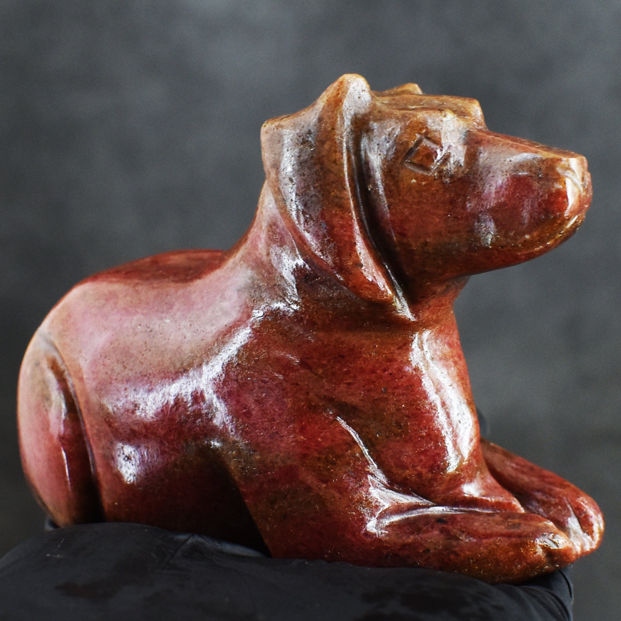 Beautiful 1897.00 Cts Rhodonite Hand Carved Craftsmen Carved Crystal Dog Gemstone 2026  Collection