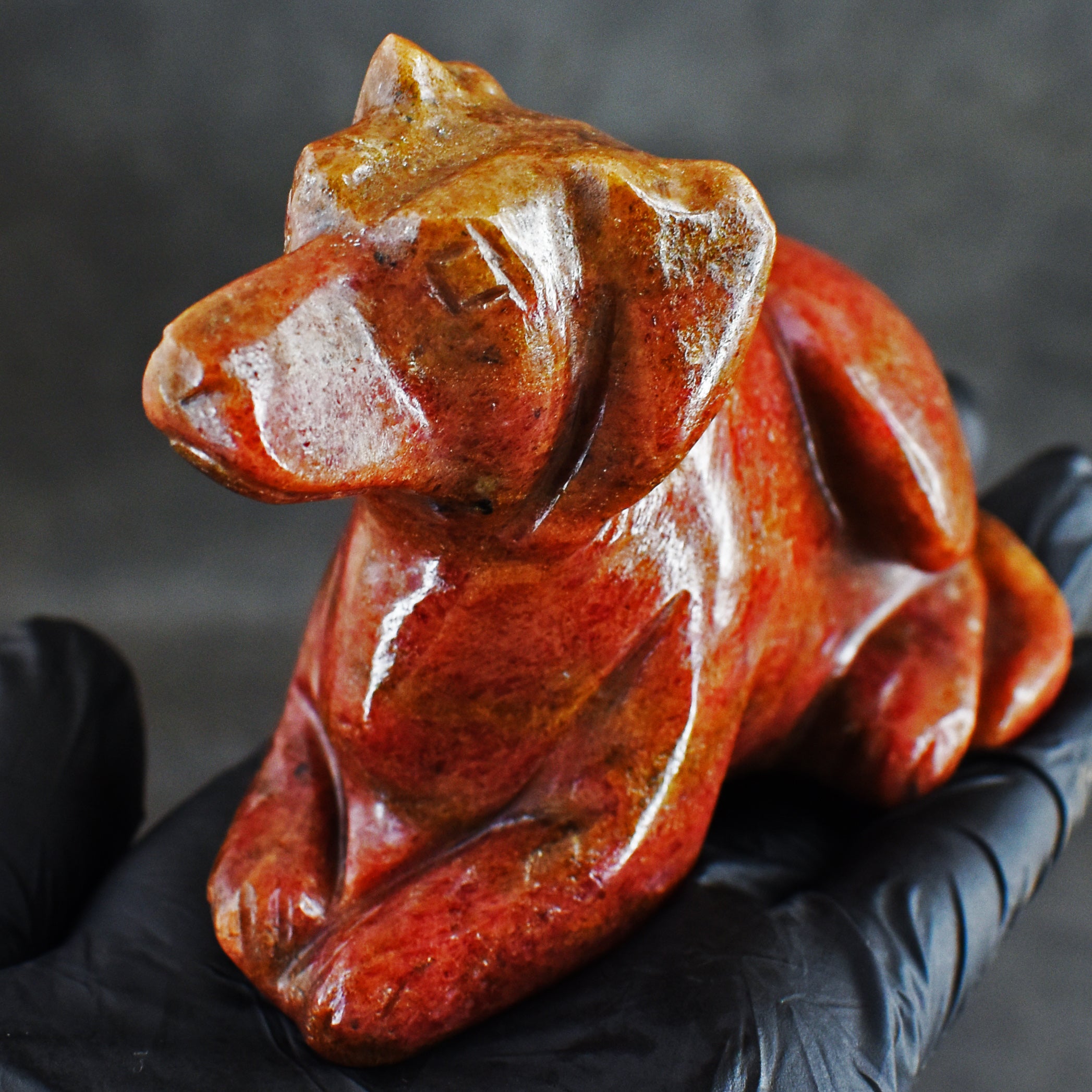 Beautiful 1897.00 Cts Rhodonite Hand Carved Craftsmen Carved Crystal Dog Gemstone 2026  Collection