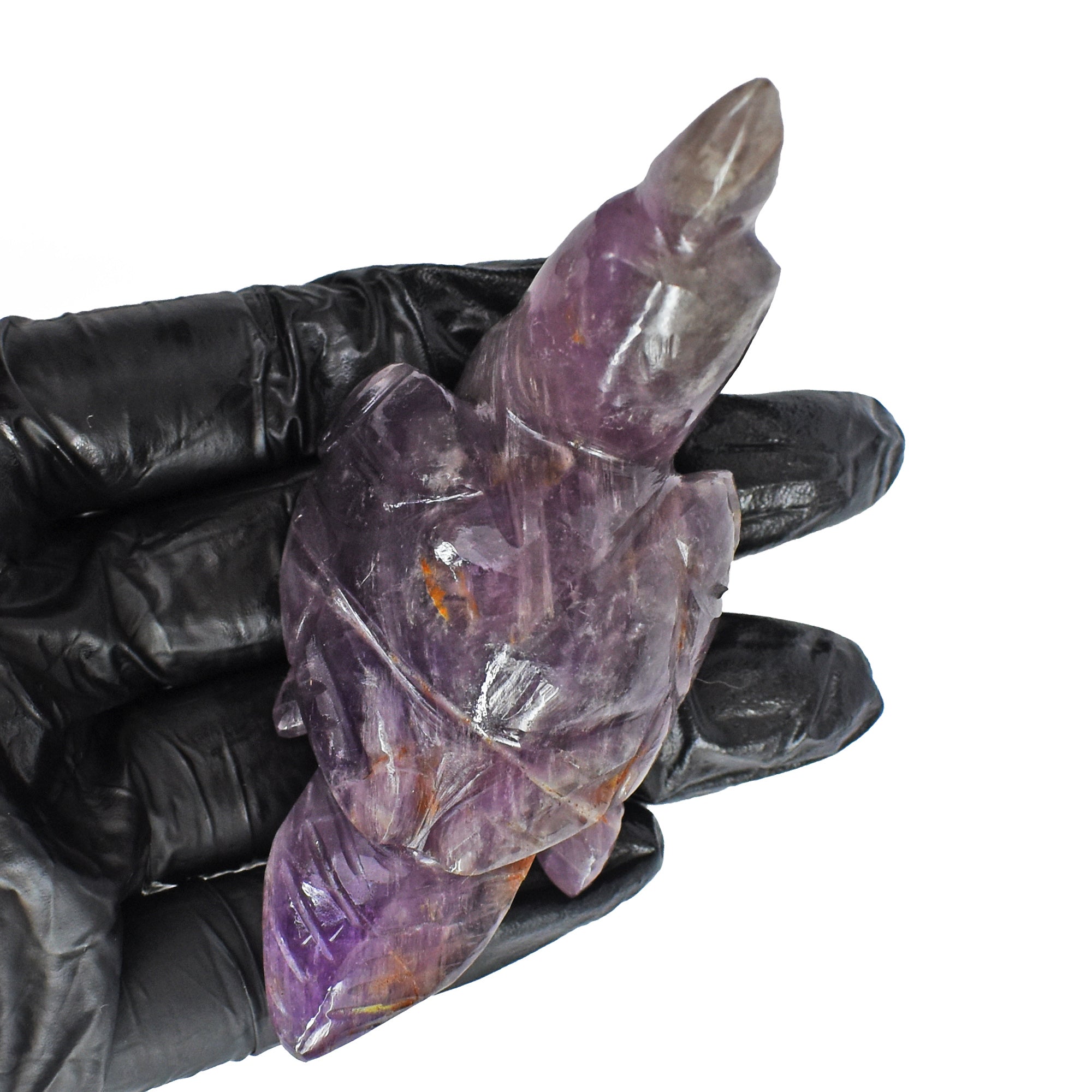Amazing 389.00 Carats Genuine Amethyst Crystal Gemstone Hand Carved Bird 2026  Collection