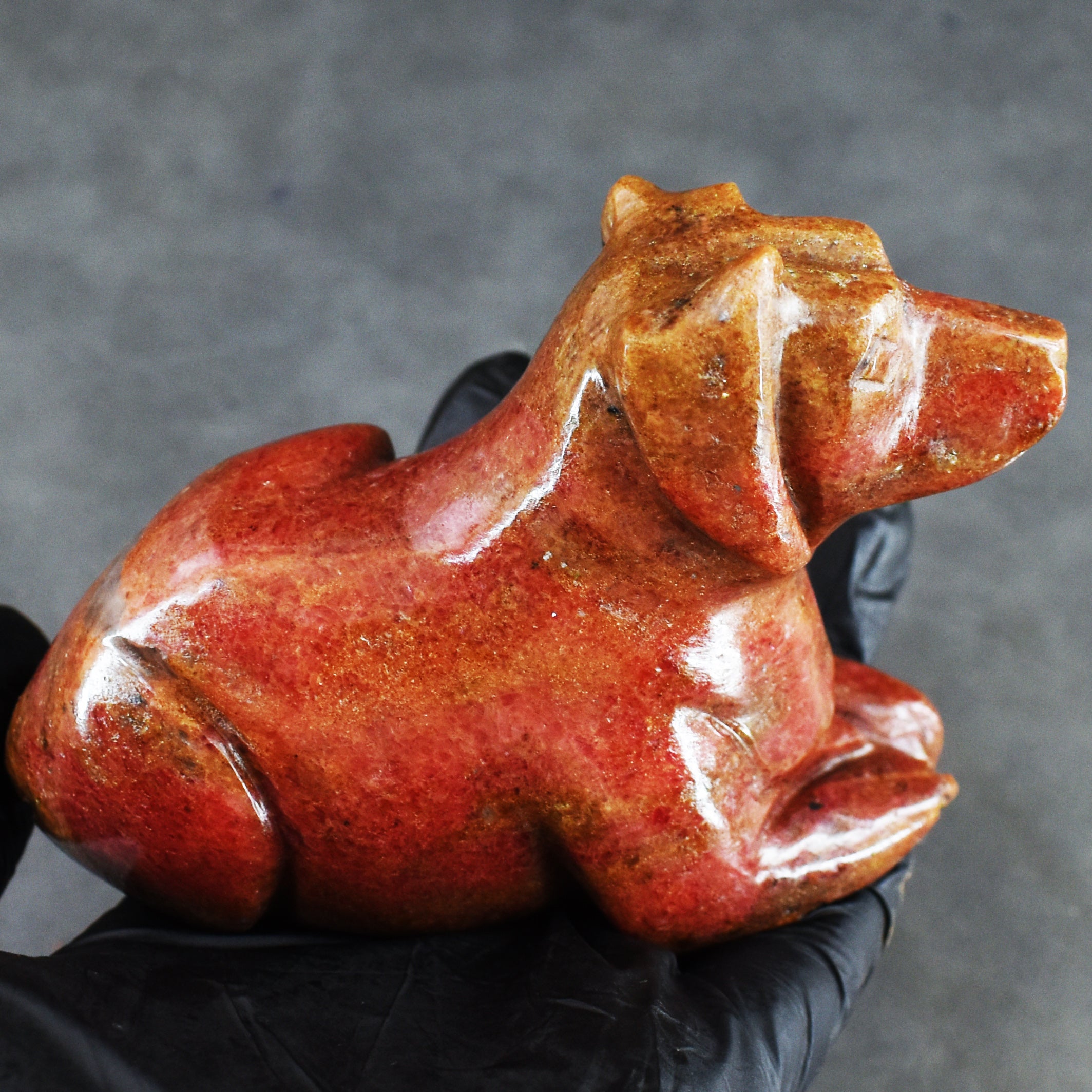 Beautiful 1897.00 Cts Rhodonite Hand Carved Craftsmen Carved Crystal Dog Gemstone 2026  Collection