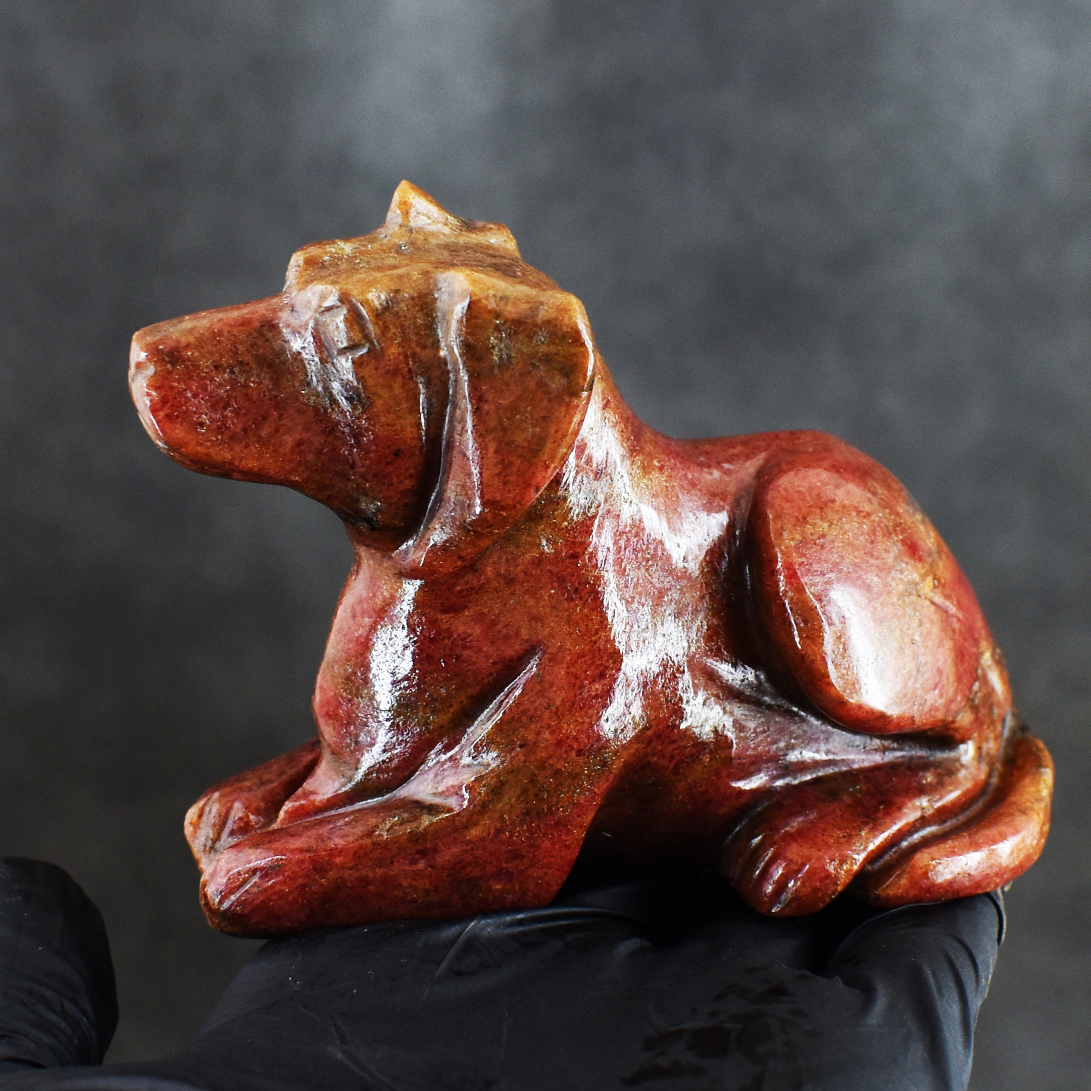 Beautiful 1897.00 Cts Rhodonite Hand Carved Craftsmen Carved Crystal Dog Gemstone 2026  Collection