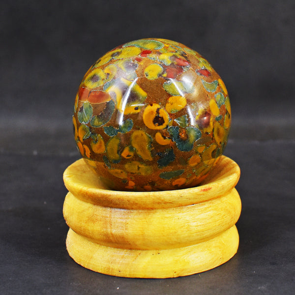 Amusing 929.00 Cts Genuine Fruit Jasper Hand Carved Crystal Healing Gemstone Sphere