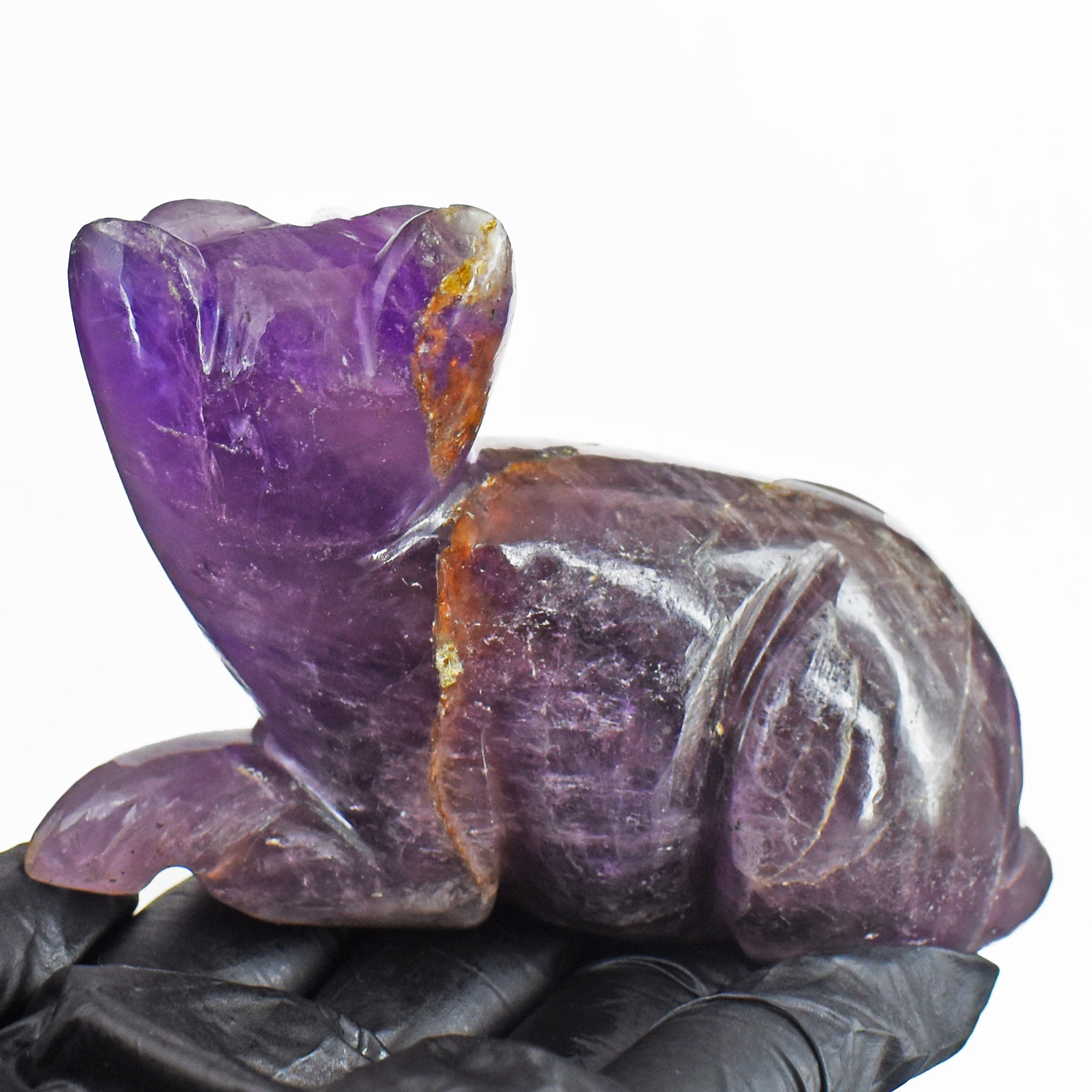 Genuine 1146.00 Carats Genuine Purple Amethyst Hand Carved Cat 2026  Collection