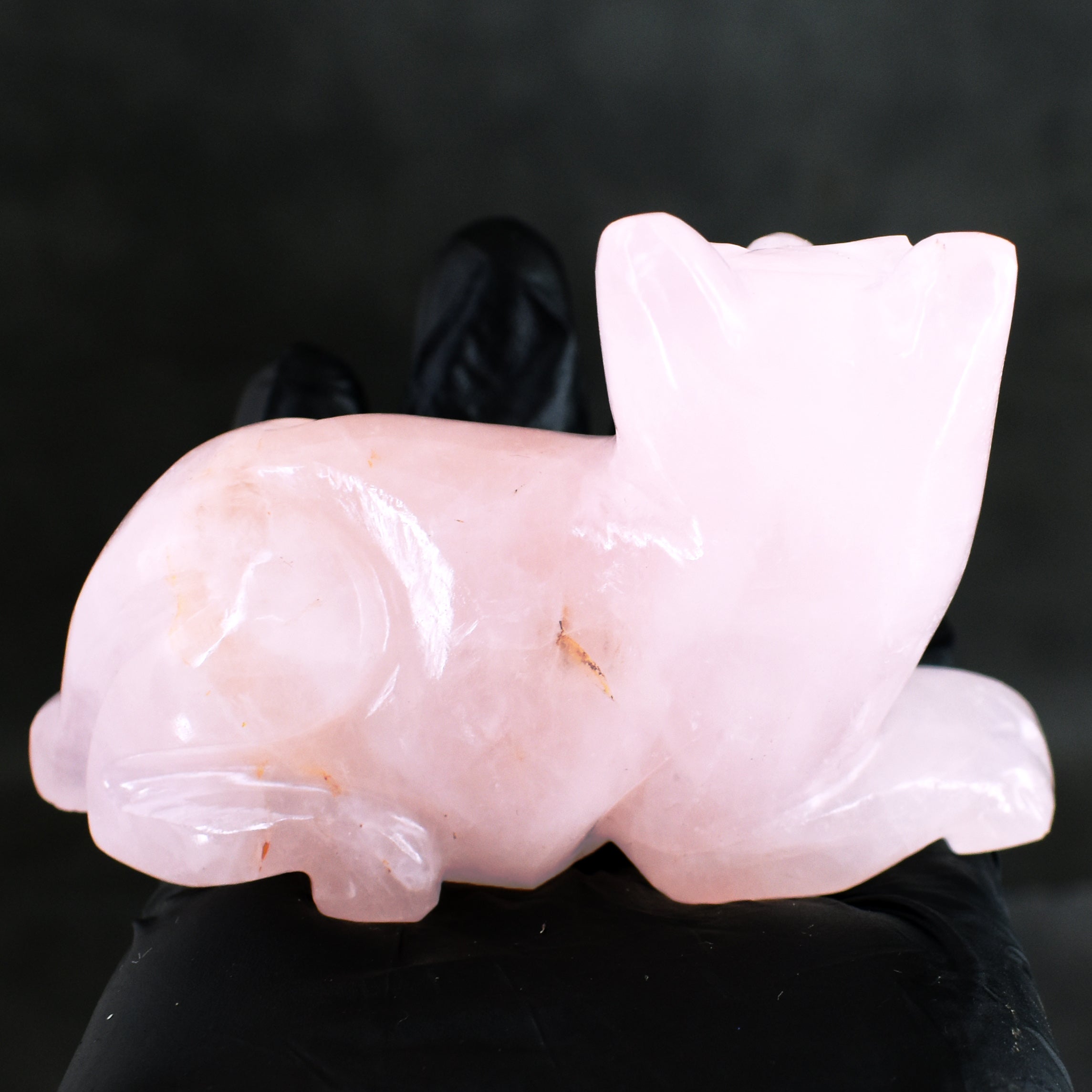 Natural 833.00 Cts Genuine Pink Rose Quartz Hand Carved Rose Cat Carving  2026 Collection