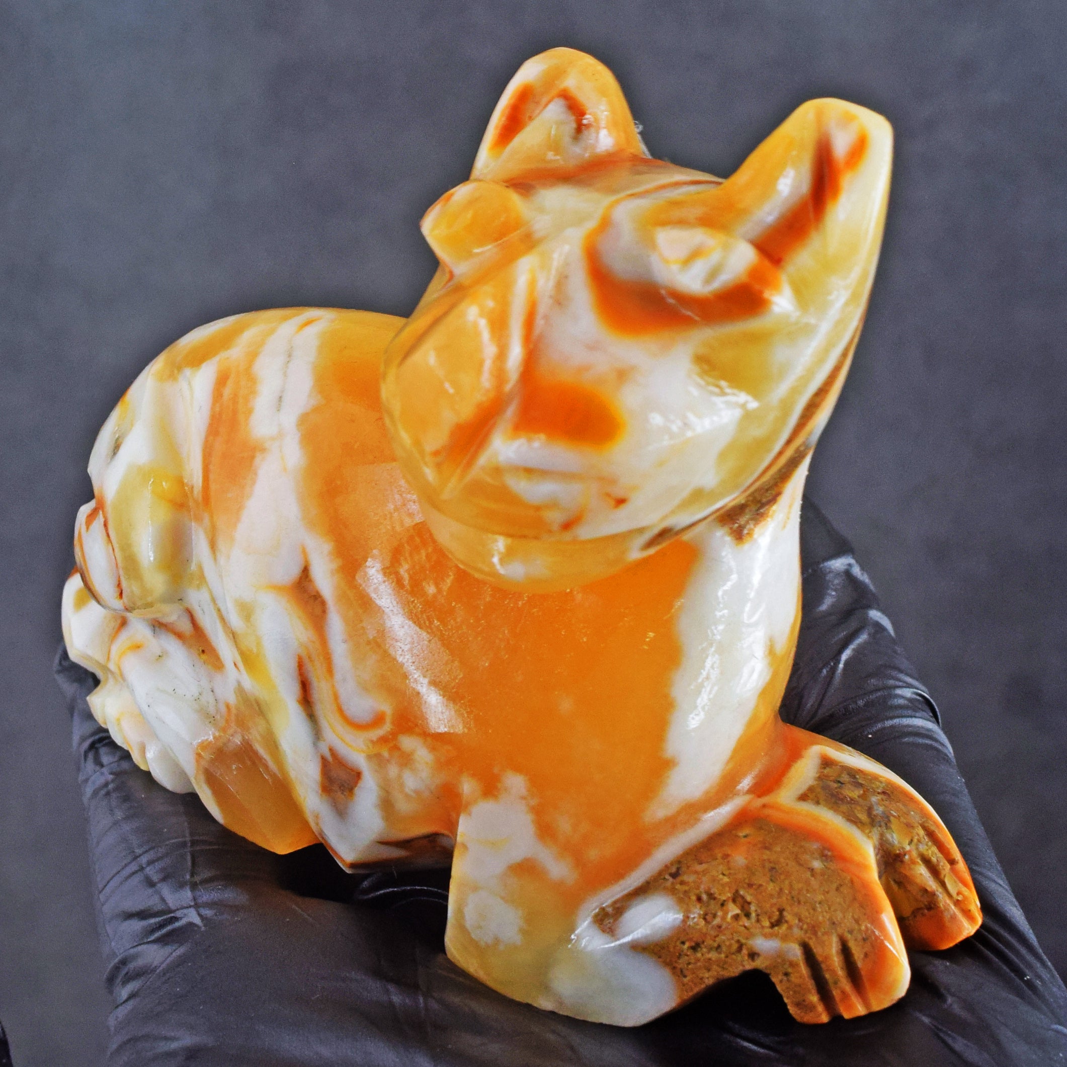 Gorgeous 1097.00 Cts Genuine Yellow Rhodochrosite Hand Carved Gemstone Premium Crystal Cat 2026 Collection