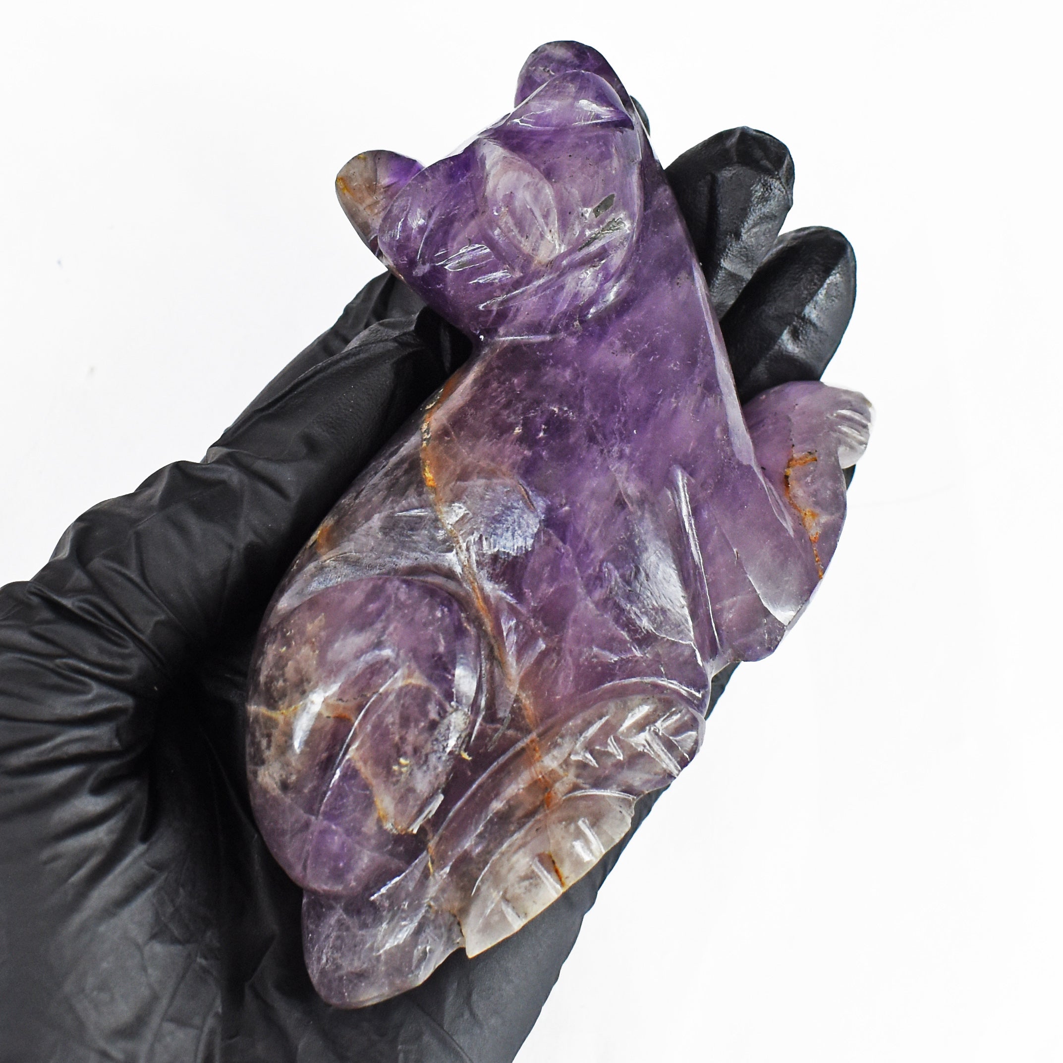 Genuine 1146.00 Carats Genuine Purple Amethyst Hand Carved Cat 2026  Collection