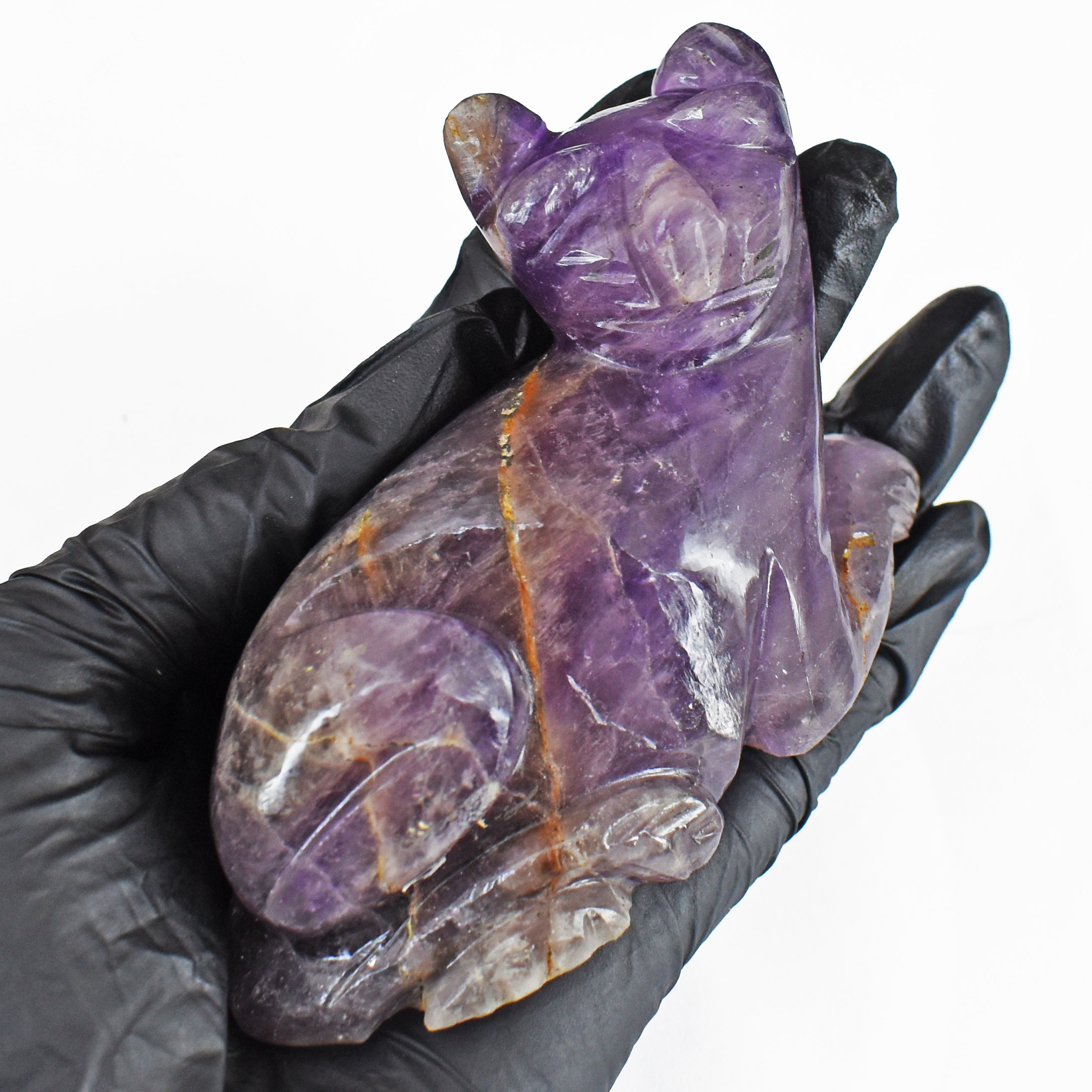 Genuine 1146.00 Carats Genuine Purple Amethyst Hand Carved Cat 2026  Collection