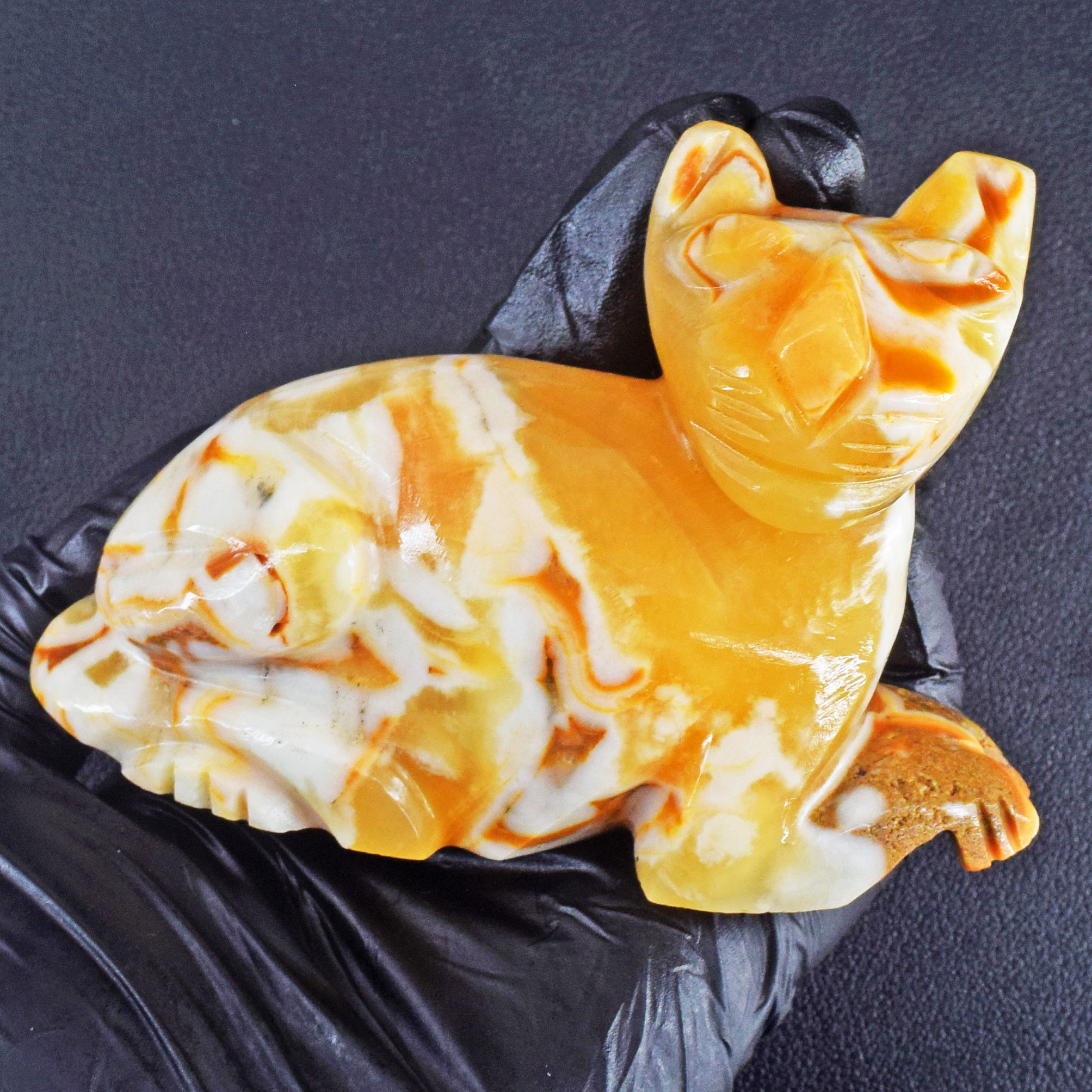 Gorgeous 1097.00 Cts Genuine Yellow Rhodochrosite Hand Carved Gemstone Premium Crystal Cat 2026 Collection