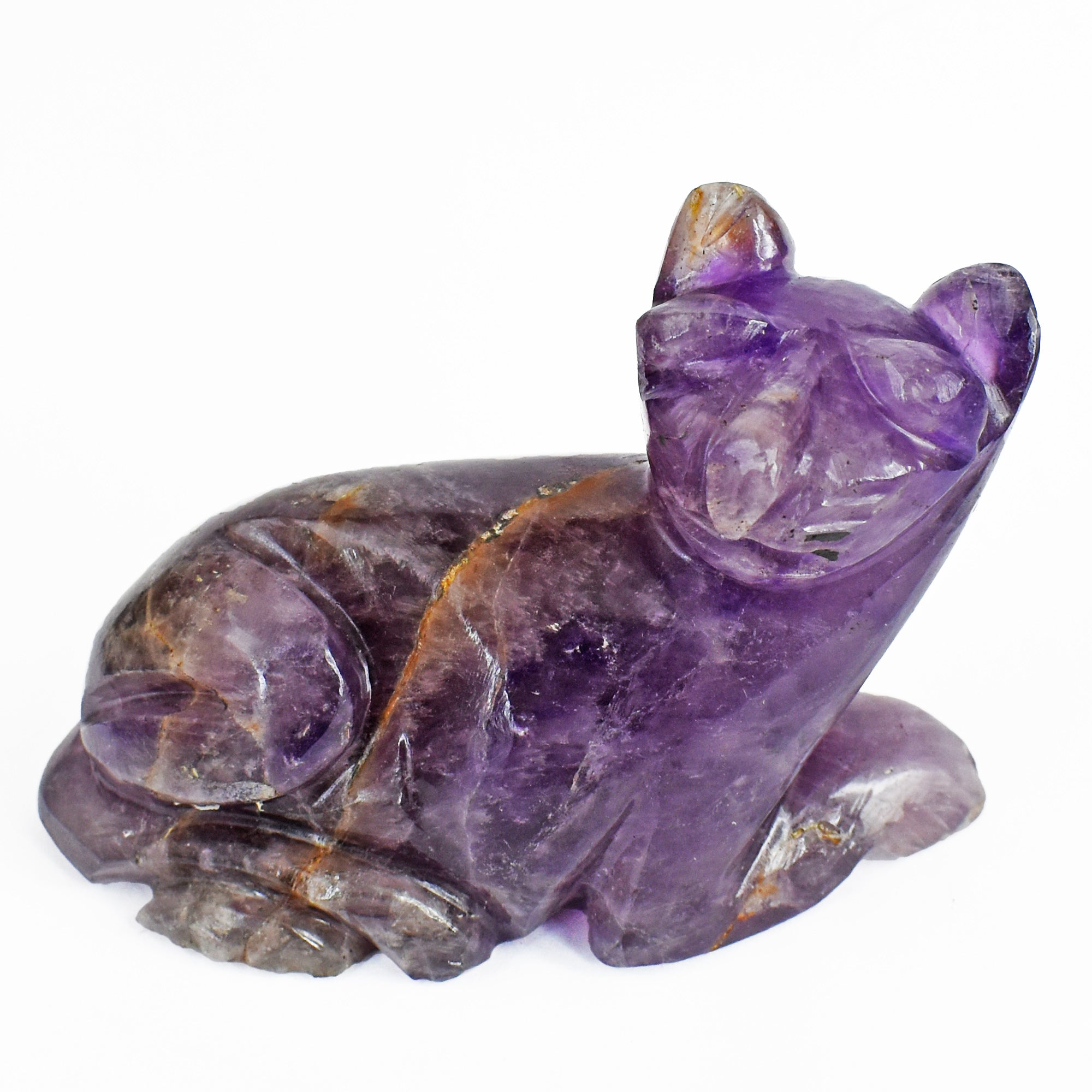 Genuine 1146.00 Carats Genuine Purple Amethyst Hand Carved Cat 2026  Collection