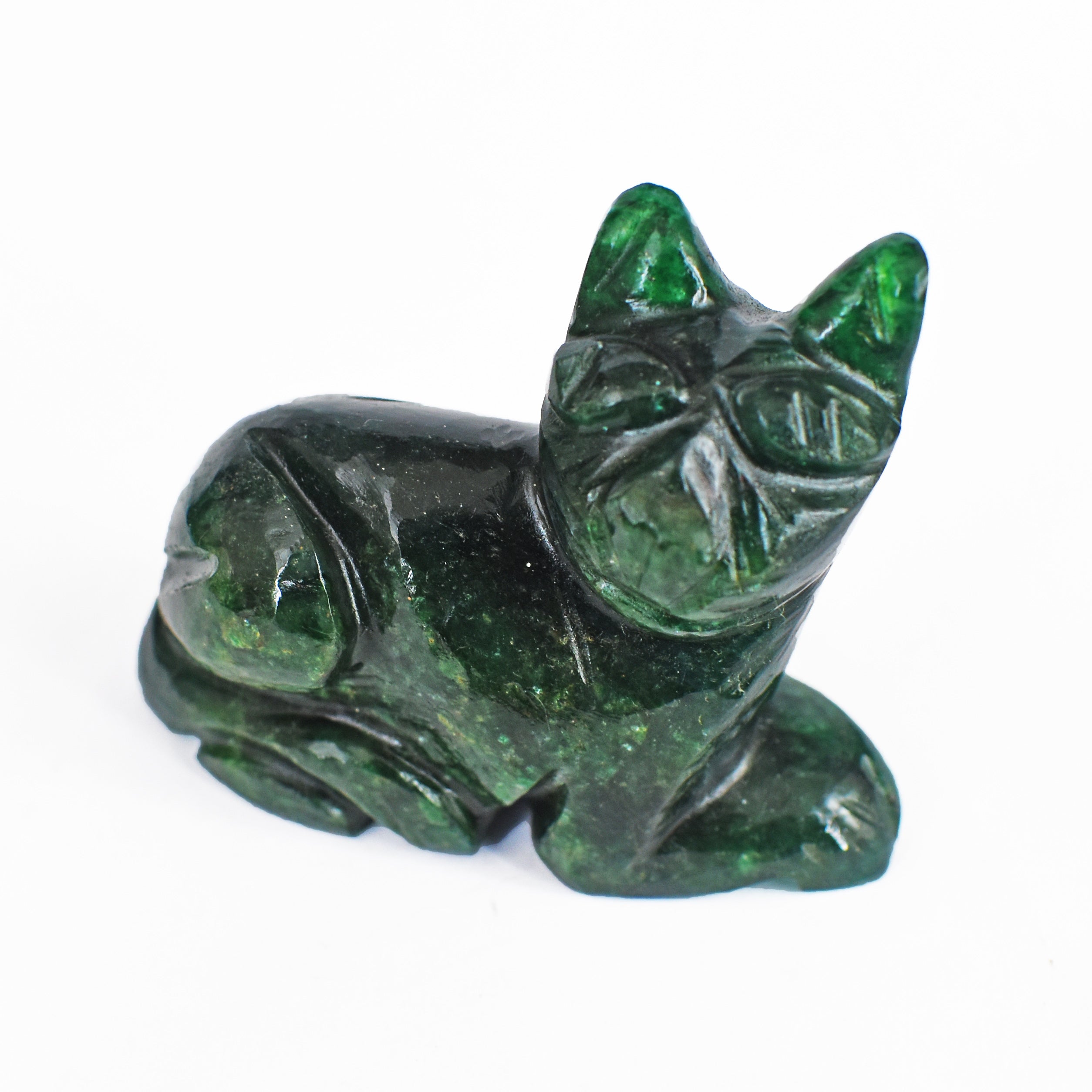 Artisian 405.00 Cts Genuine Jade Carved Premium Cat Crystal 2026 Collection