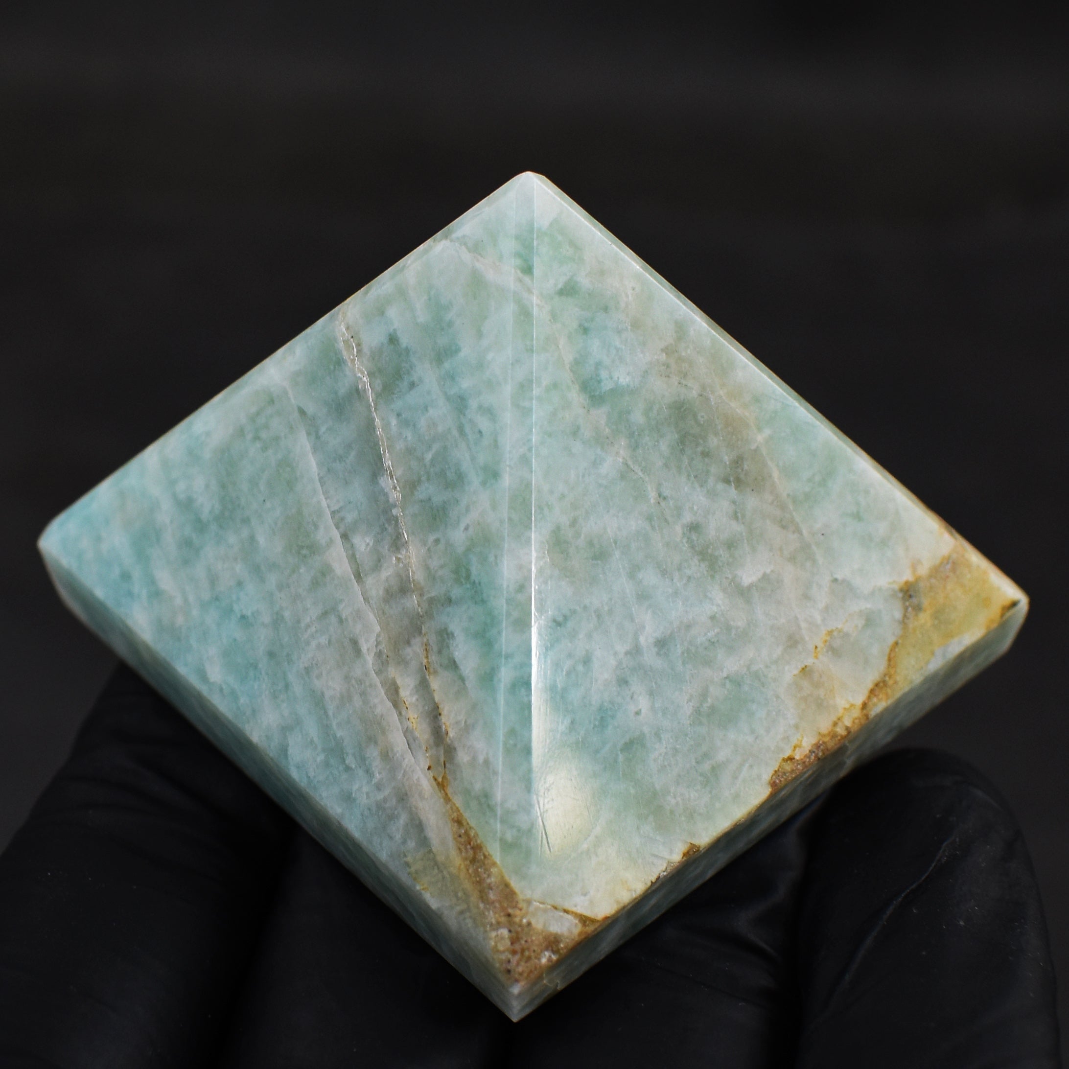 Lovely 386.00 Cts Genuine Amazonite Crystal Specimen Healing Divine Pyramid