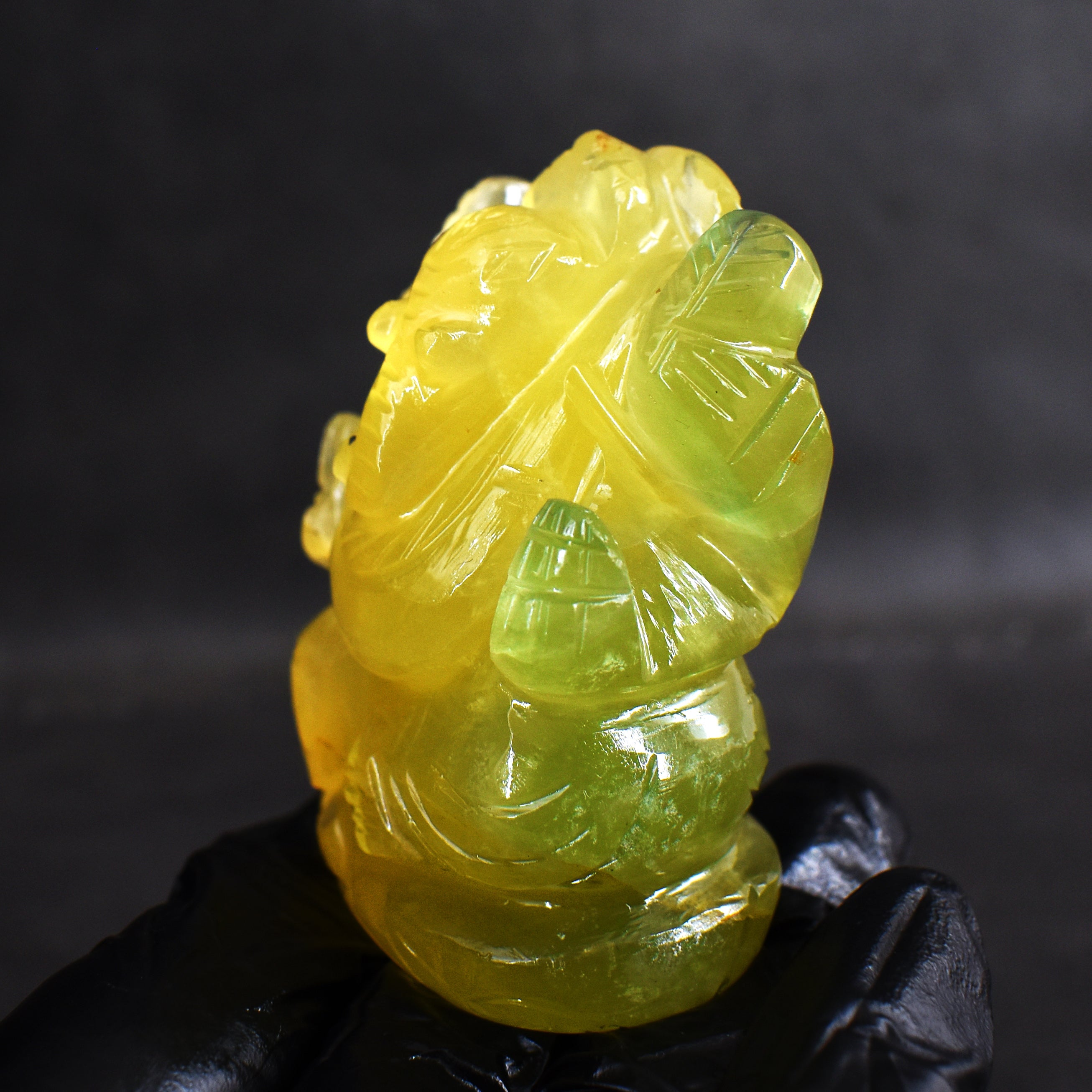 Craftsmen 542.00 Carats Multicolor Fluorite Divine Hand Carved Genuine Crystal Gemstone Carving Lord Ganesha